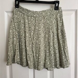 Hollister Sage Green Floral Skater Skirt